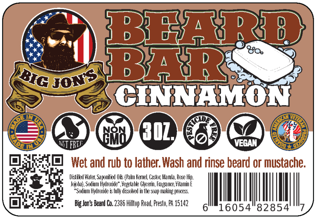 Cinnamon Beard Bar (3 oz) | Beard Soap for Men