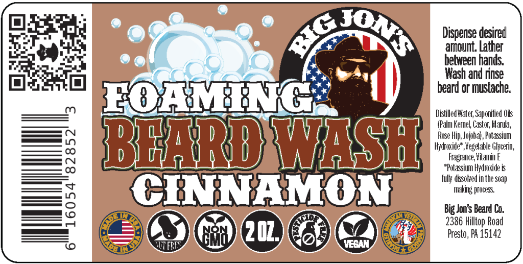 Foaming Cinnamon Beard Wash (2 oz) | On-The-Go Beard Cleanser
