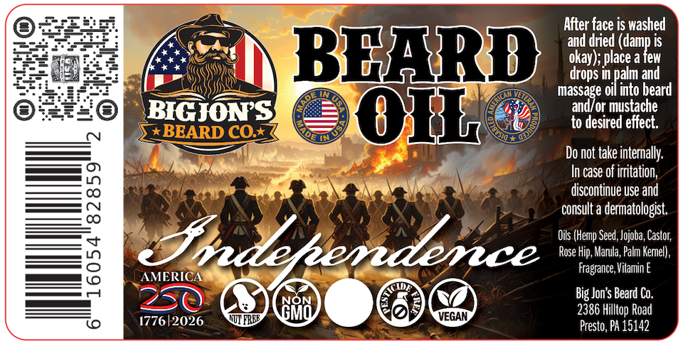Independence Beard Oil (1 oz) | Steel, Smoke & Gunmetal